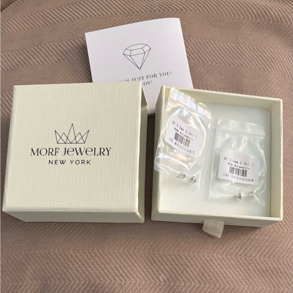 Morf Jewelry Silver Earrings Moissanite